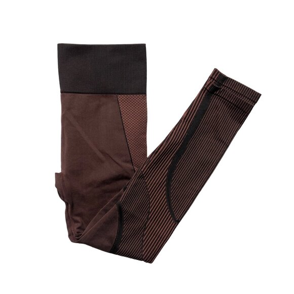 Mono B High Waisted Leggings Womens Size Medium Maroon Compression Pants - Picture 4 of 6